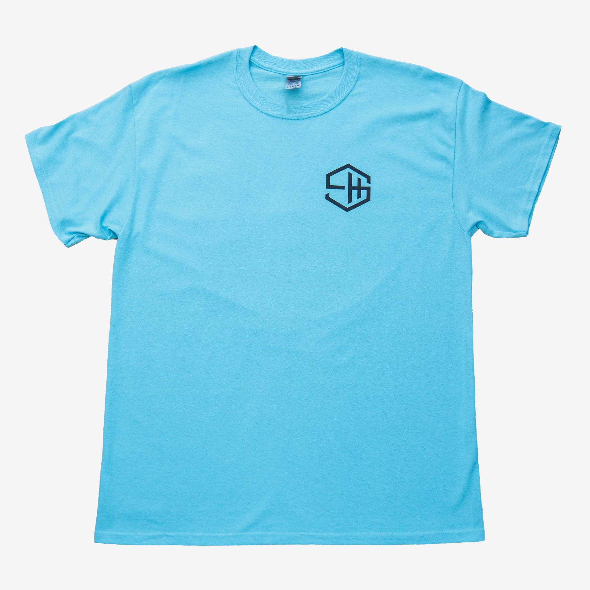 Acid house music smiley t-shirt sky blue front print