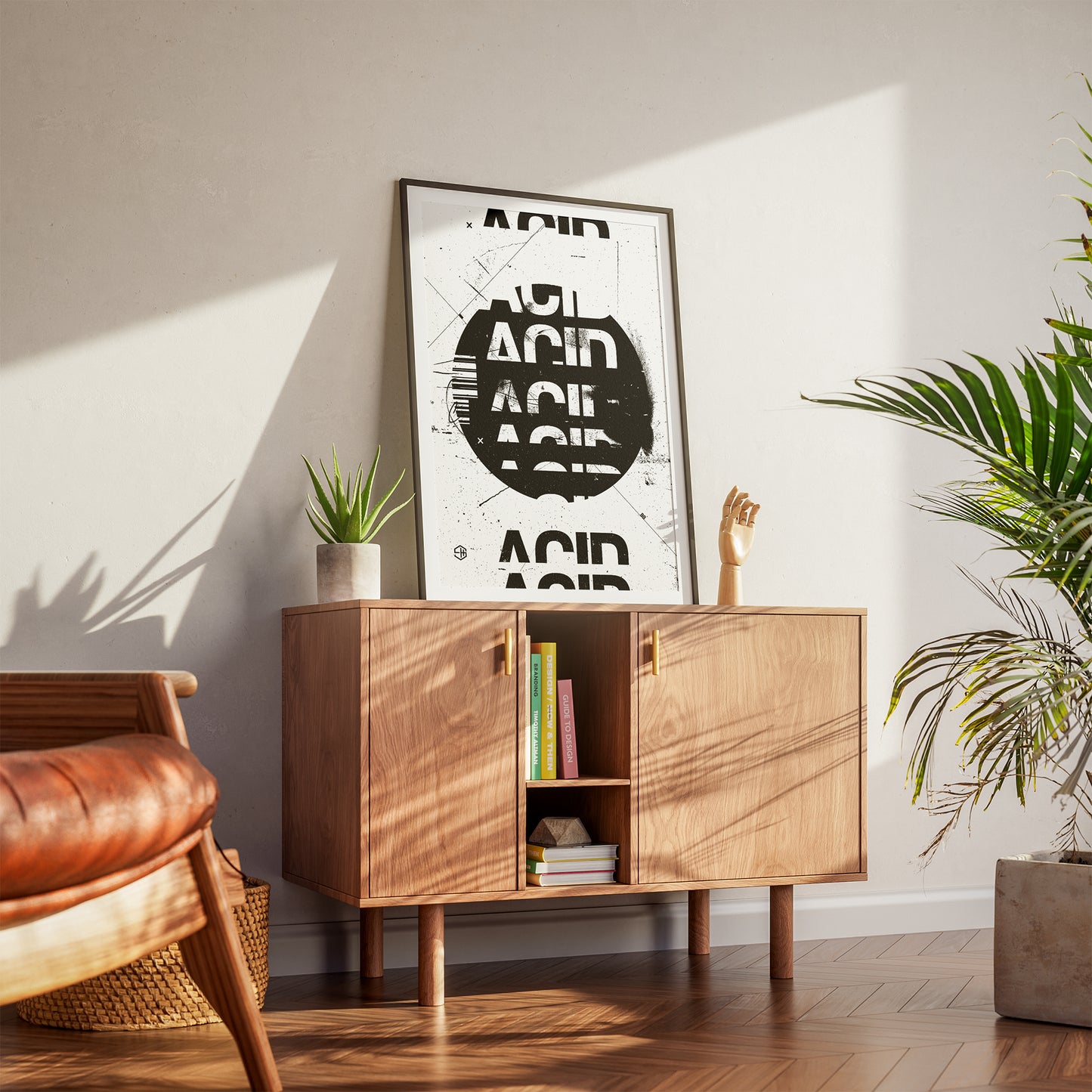 Acid house music poster, black and white music poster design