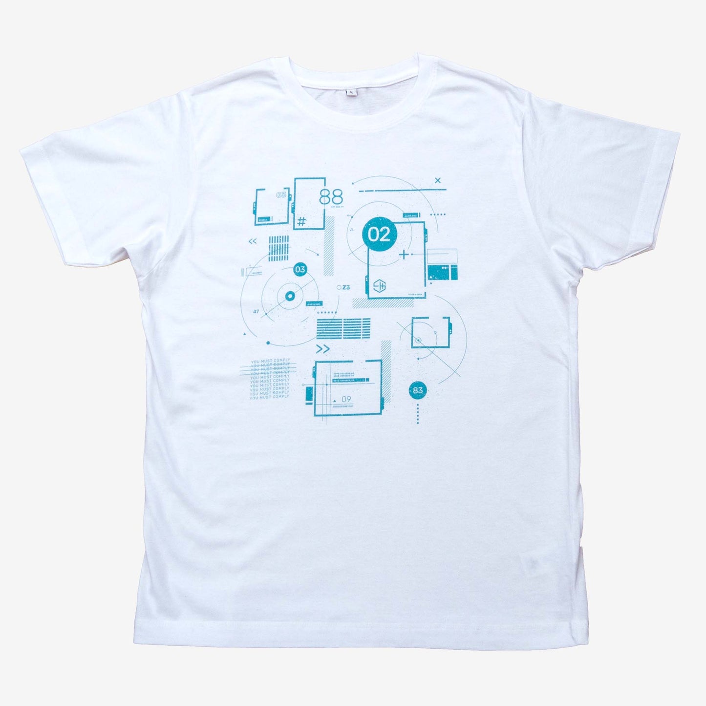 acid house music t-shirt white Roughion Comply