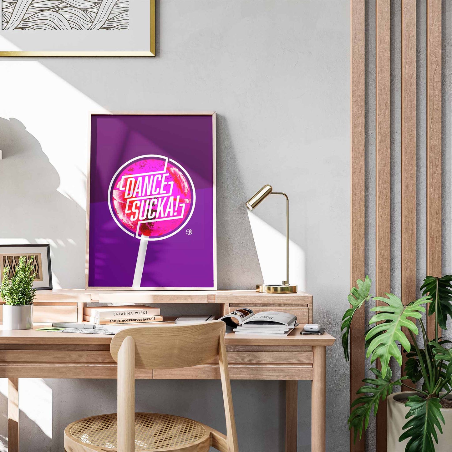 House Music Poster, Dance Sucka Lollipop Typographic Design Wall Art Print