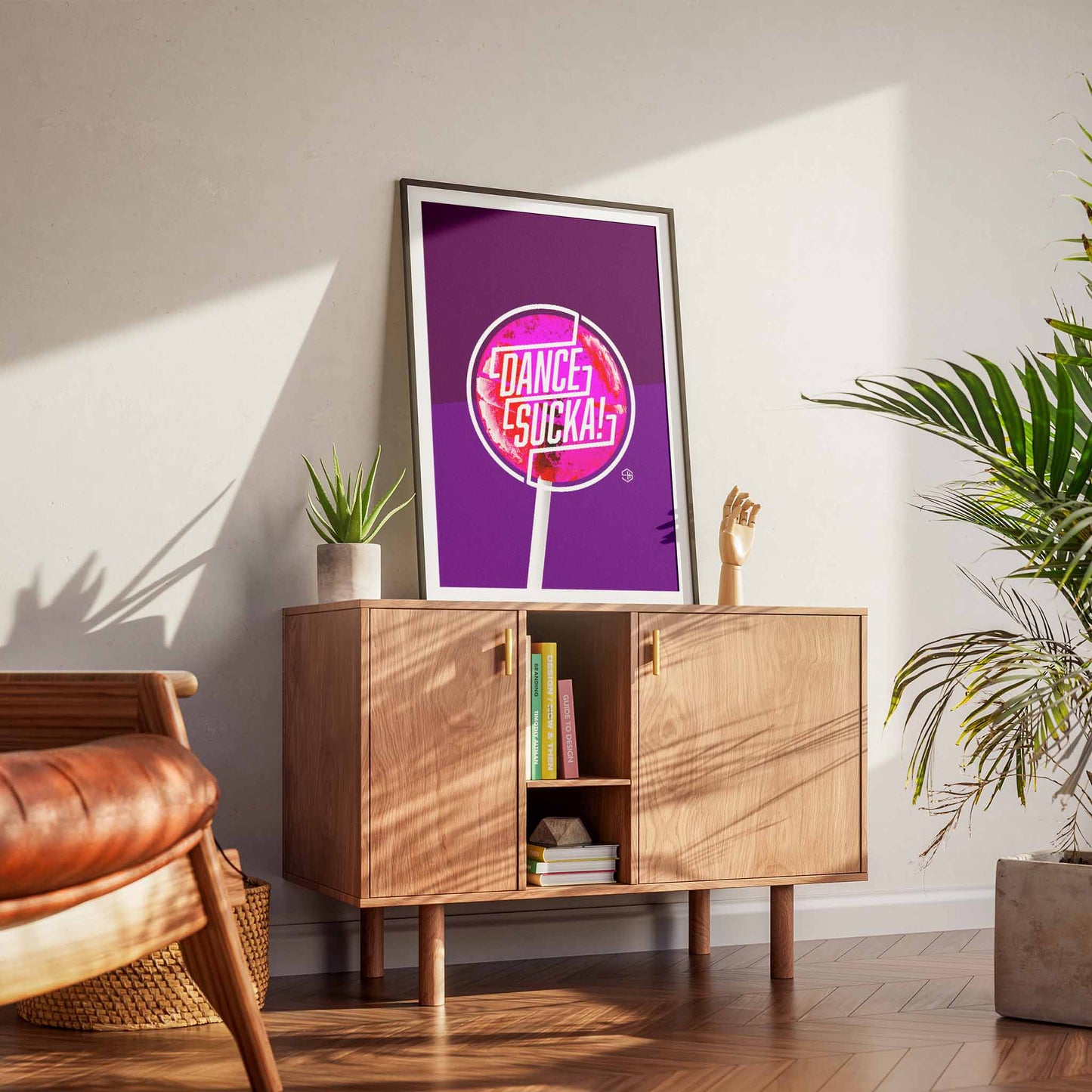 Purple House Music Poster, Dance Sucka Lollipop Design Wall Art Print