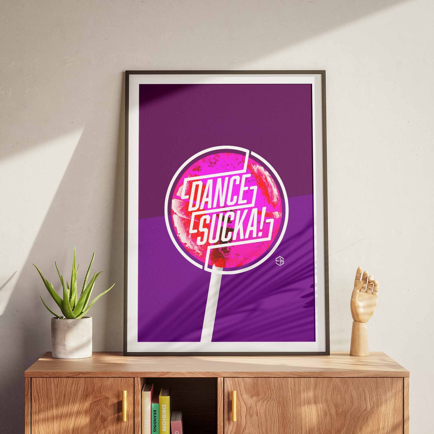 House Music Print, Dance Sucka Lollipop Design Graphic Poster