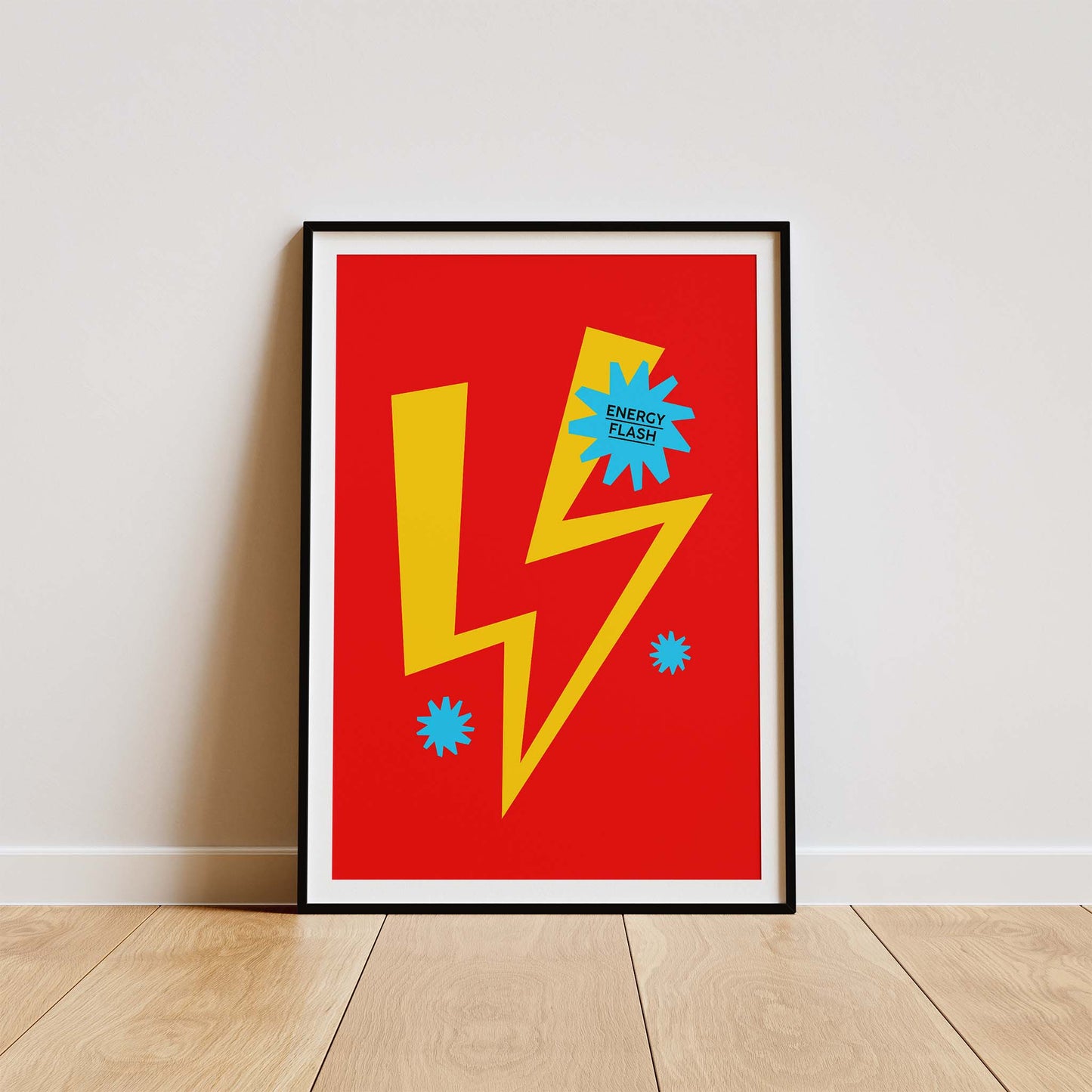 Red Techno Poster, Energy Flash Joey Beltram 90s Minimal Design Art Print Gift