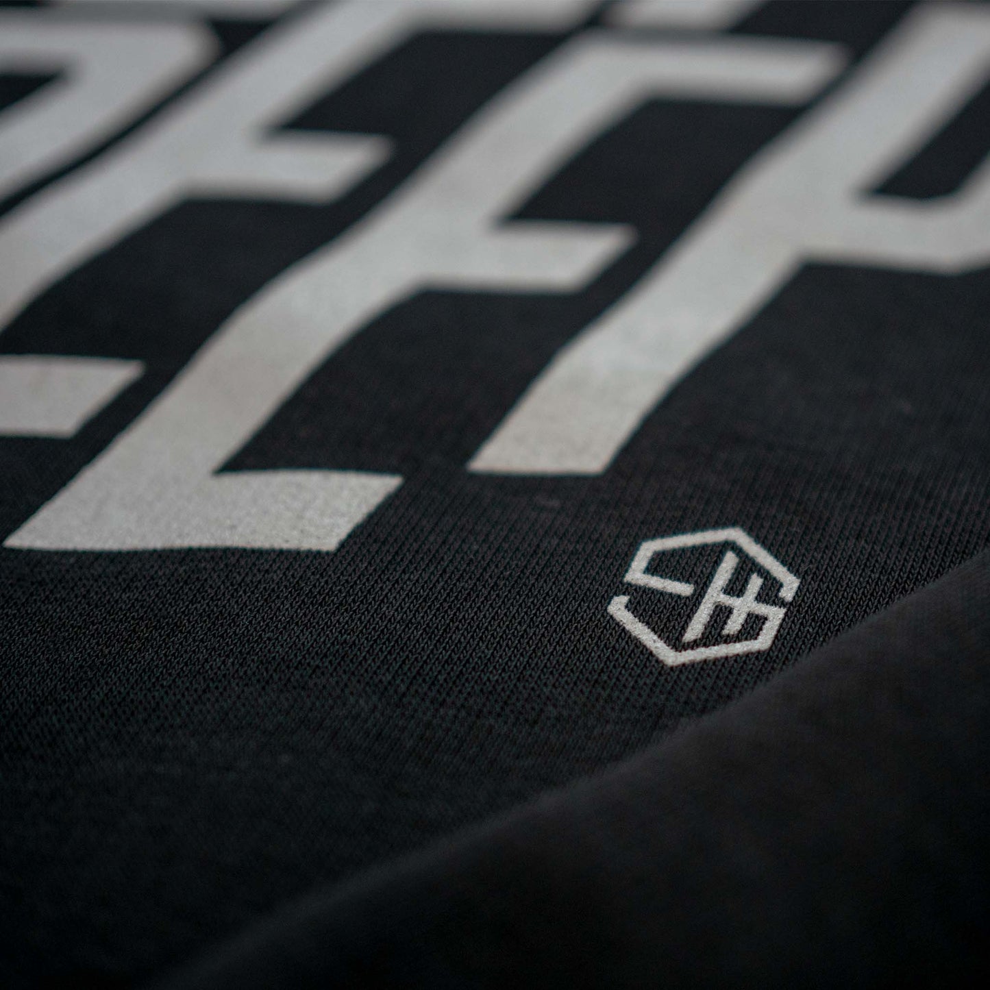 Keep Deep House Music Sweatshirt Black with Silver Grey Graphic Type Detail