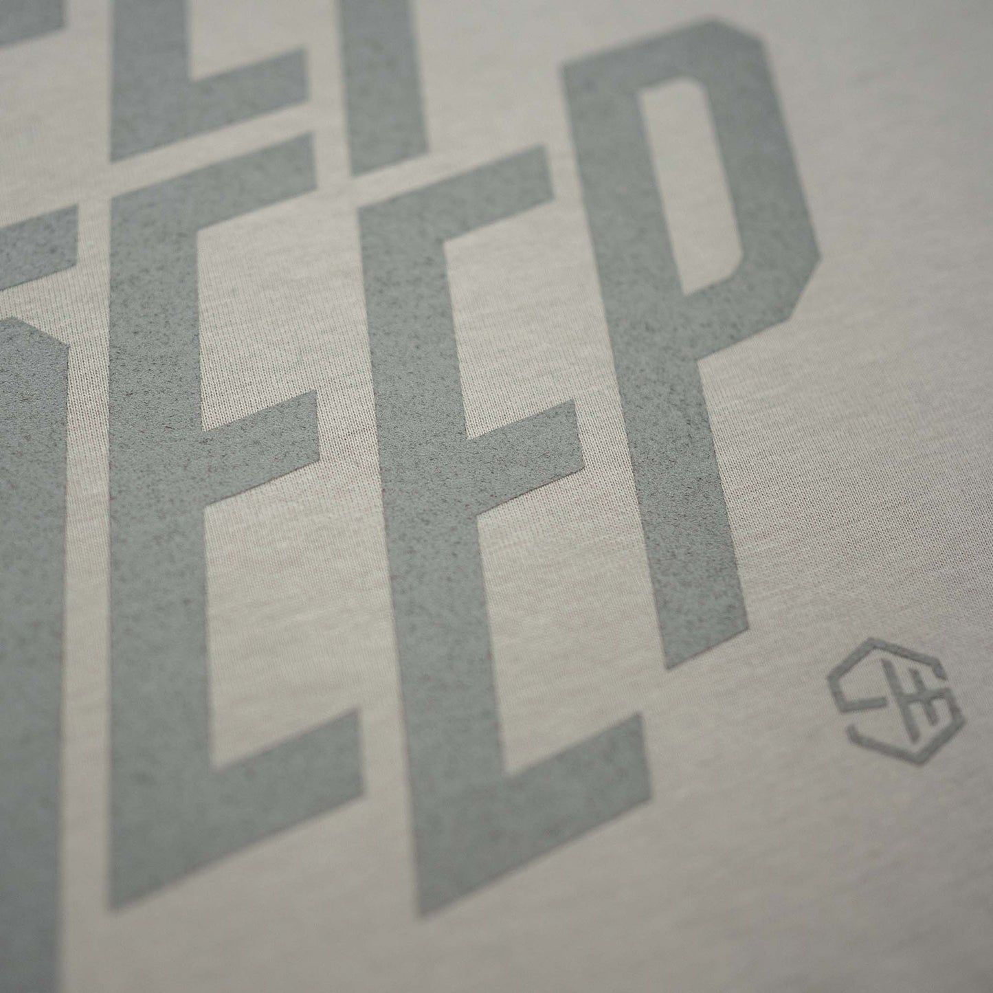 Keep Deep House Music T-shirt detail of Silver Grey Typographic Design