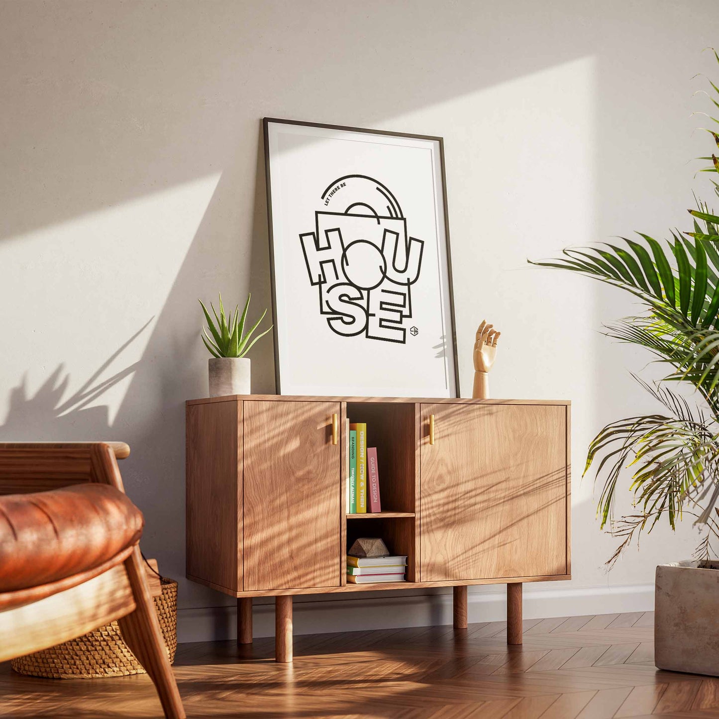 Let There Be House Music Graphic Print White