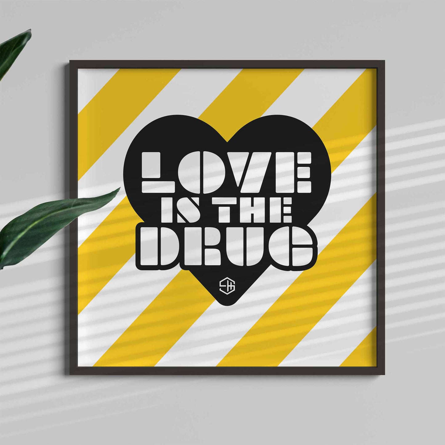 Love is the Drug Poster, Bryan Ferry, Roxy Music Square Print Black Heart Design