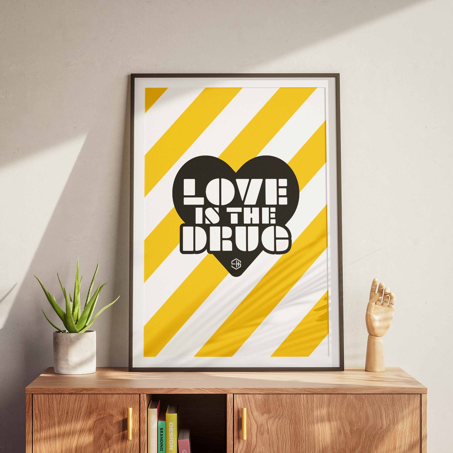 Love is the Drug Print, Bryan Ferry, Roxy Music Poster Black Heart Design