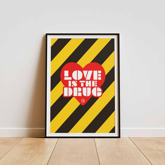 Love is the Drug Poster, Bryan Ferry, Roxy Music Print Red Heart Gift