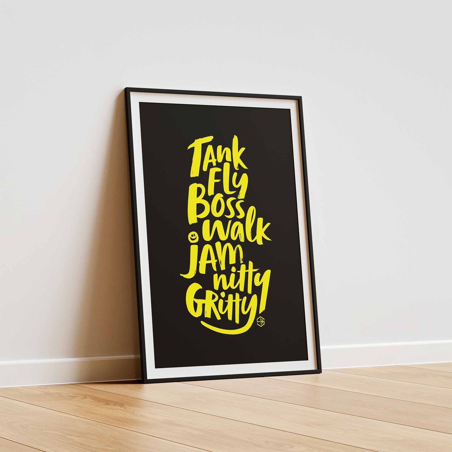 Dance Music Poster, Tank Fly Boss Walk Jam Nitty Gritty, Dub Be Good To Me, Beats International Music Print Black
