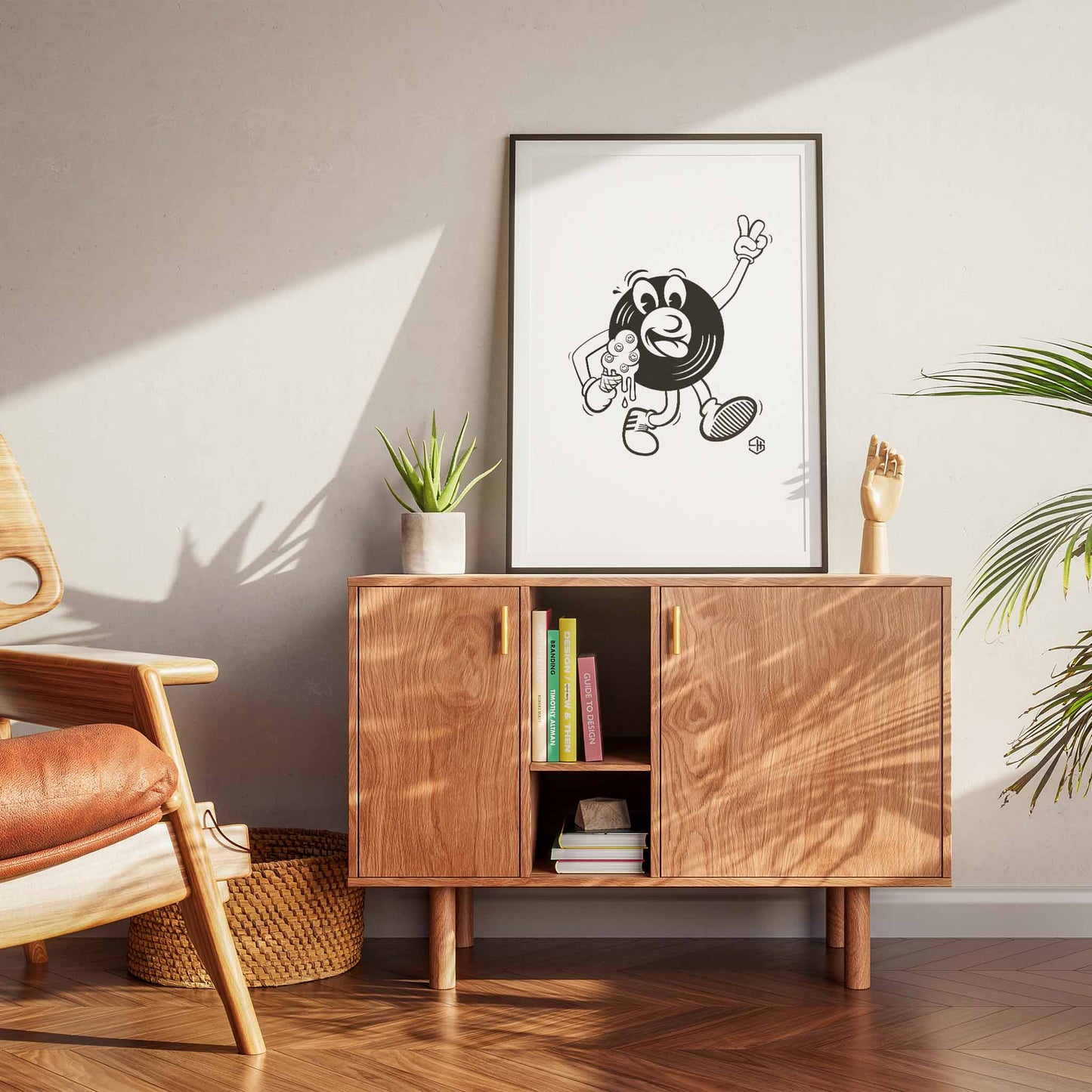 House Music Poster, Vinyl Record Lovers Illustration Art Print White