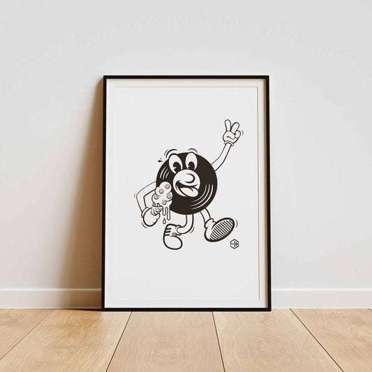 House Music Poster, Vinyl Record Lovers Minimal Graphic Print White