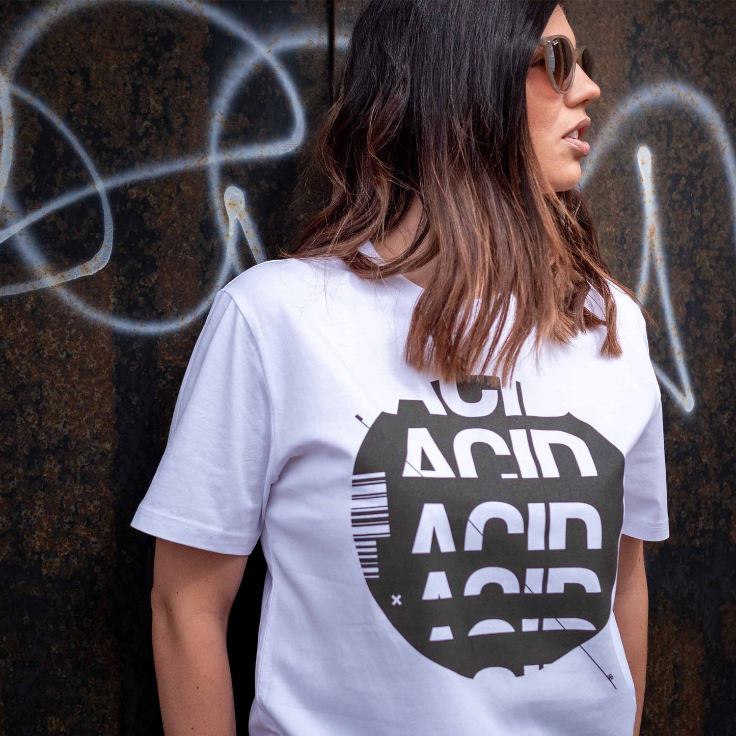 Acid redux womens house music t-shirt white