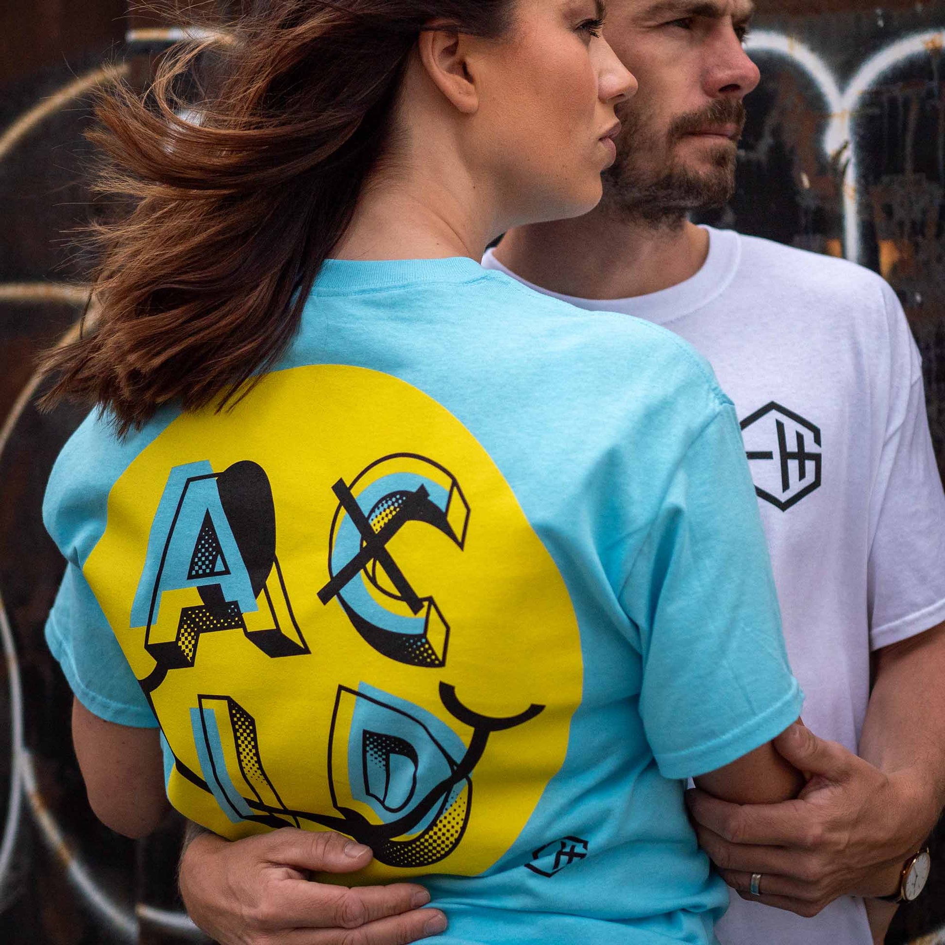 Acid house music smiley t-shirt unisex sky blue