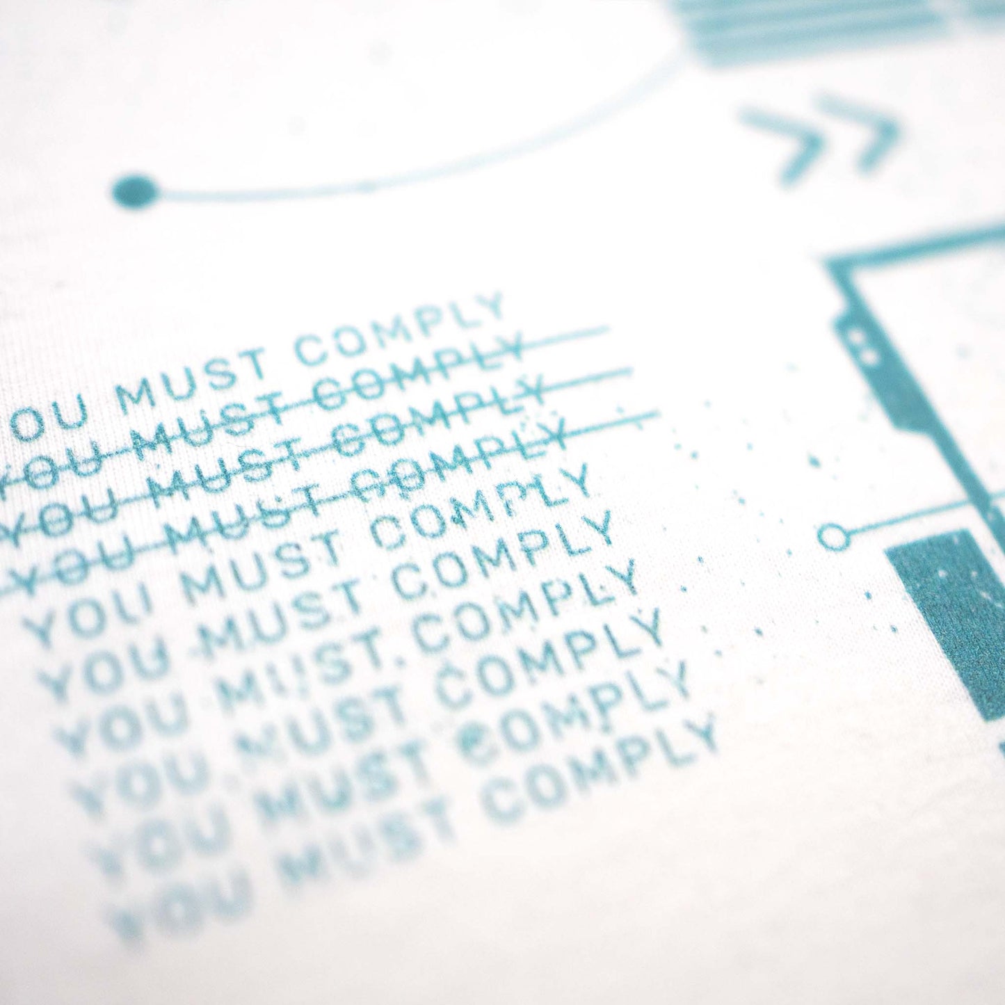 acid house music t-shirt white you must comply front graphic detail