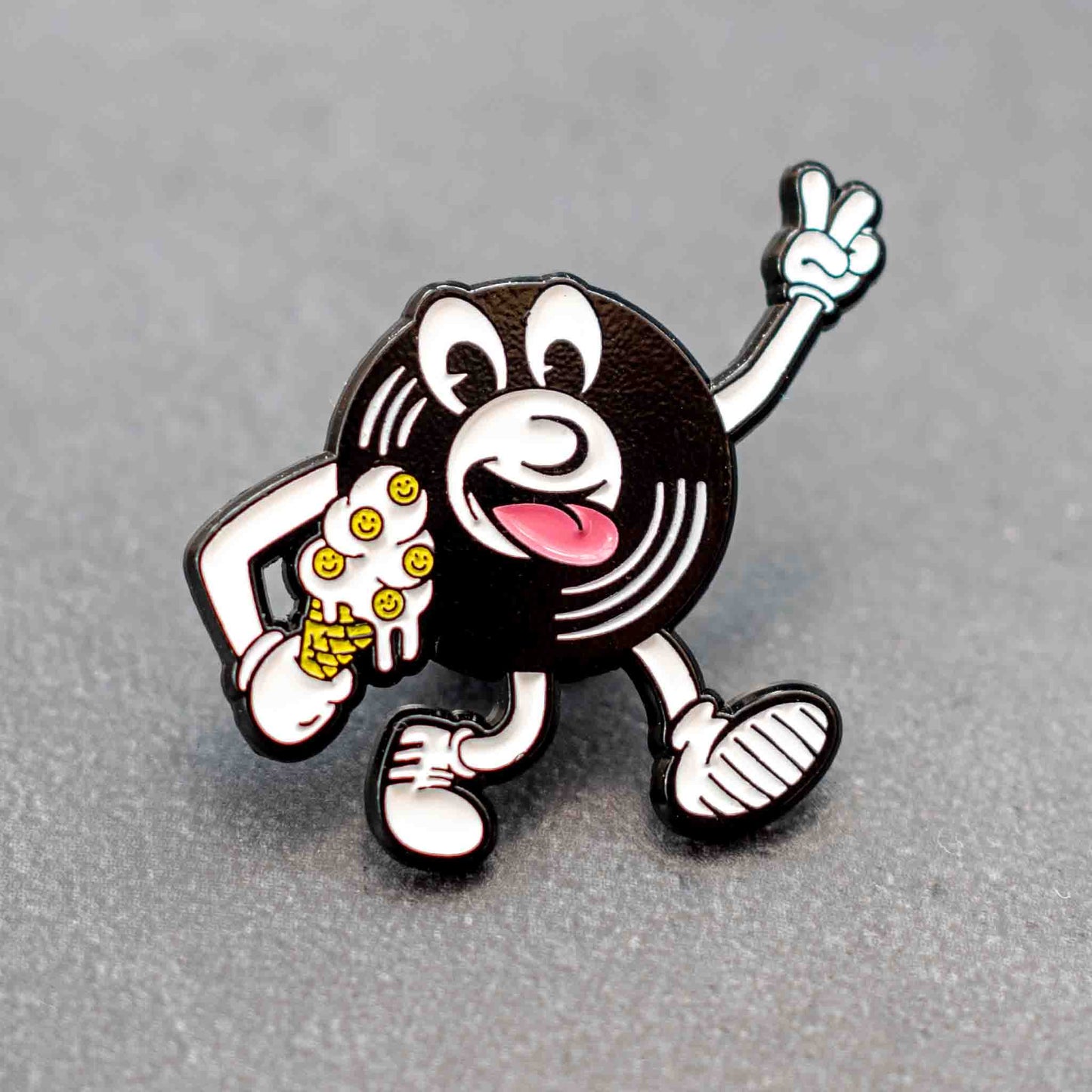 Acid House Pin Badge, Hot Wax Vinyl Lovers Character Design