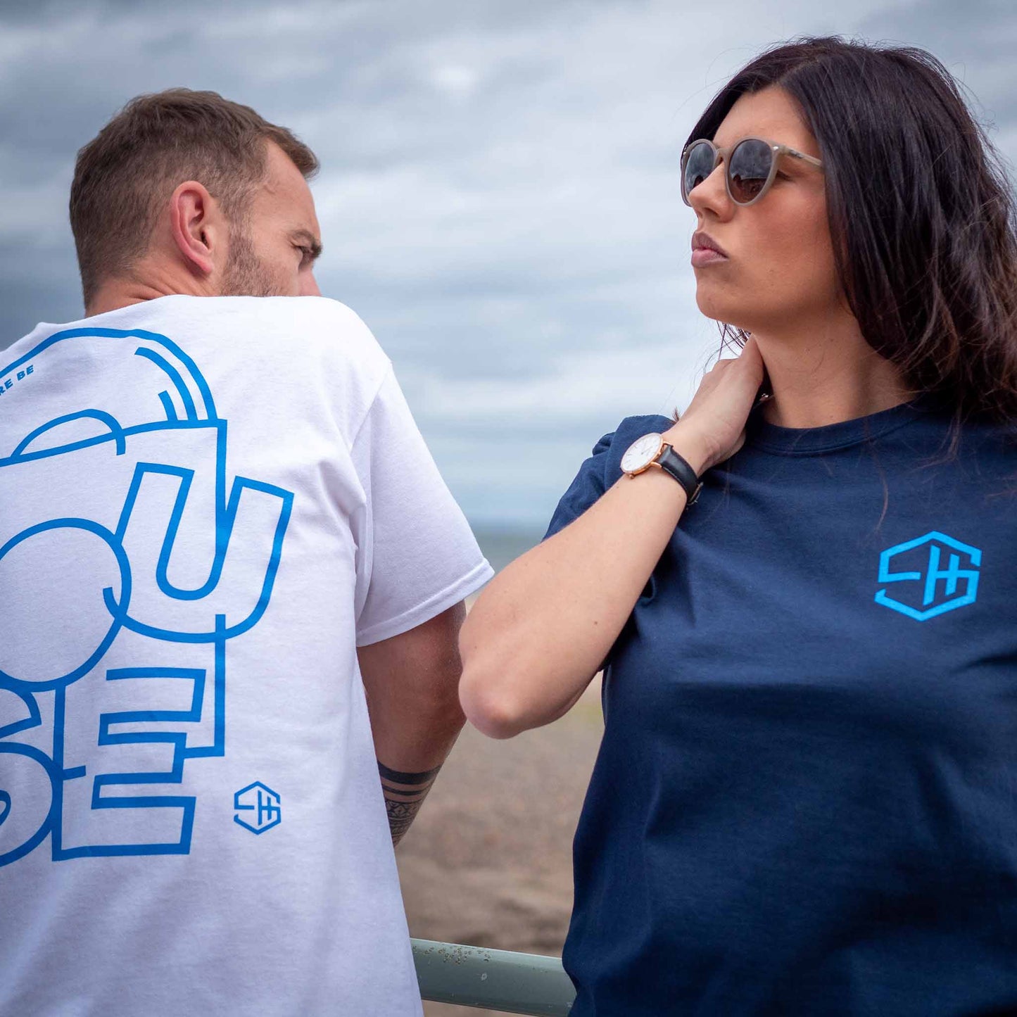 Let there be house music t-shirt unisex navy and white screen print