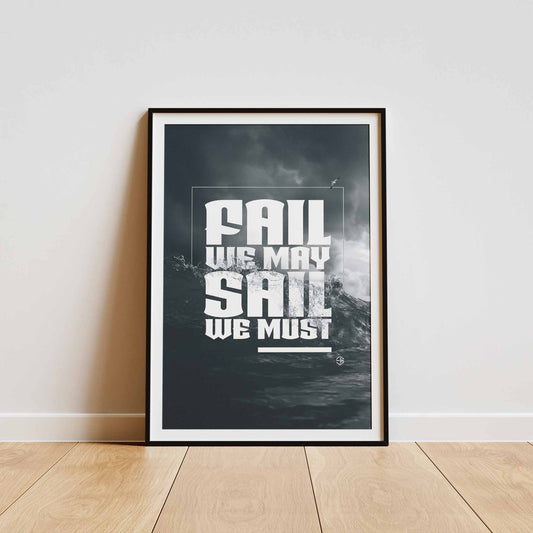 Andrew Weatherall Fail We May Sail We Must poster typographic design