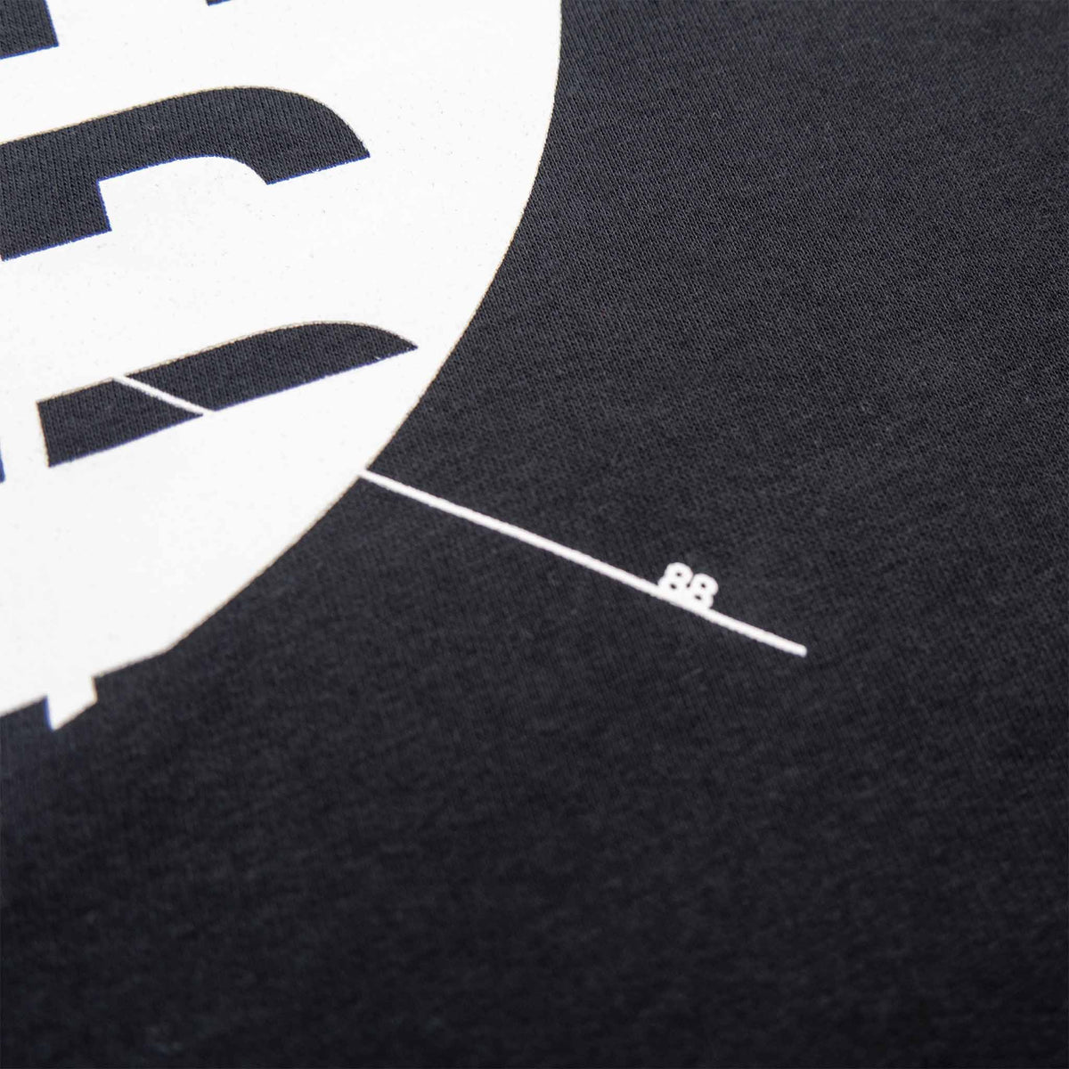 Black acid house sweatshirt with white ink 1988 design detail