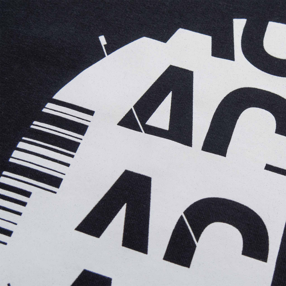Black acid house sweatshirt with white ink type design detail