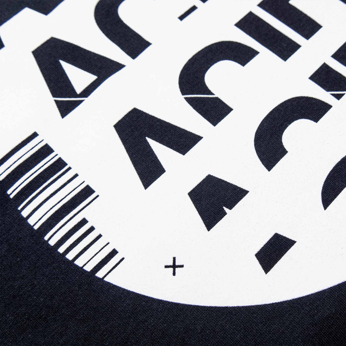 Black acid house sweatshirt with white typographic print detail
