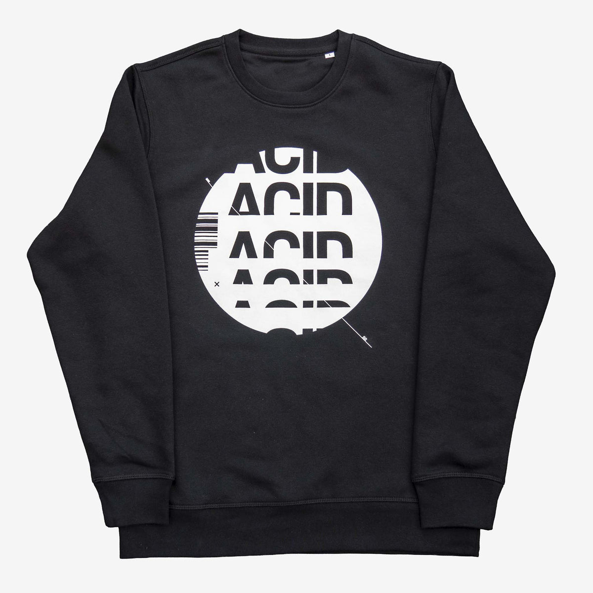ACID DROP acid house sweatshirt in black with white screen print