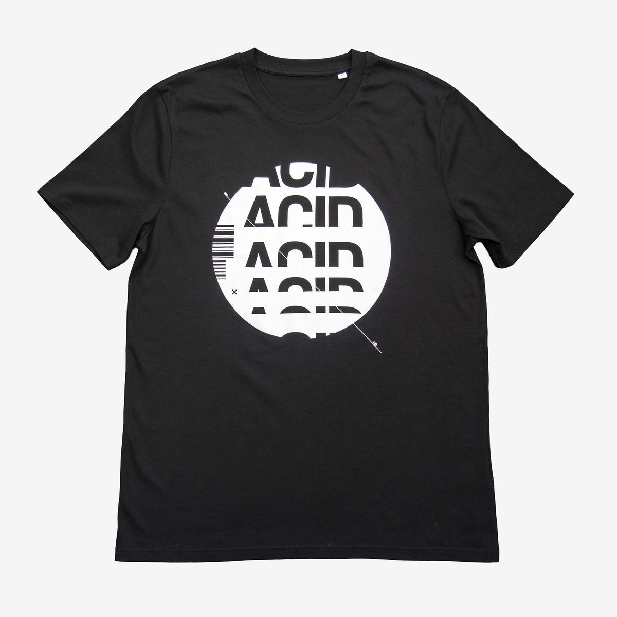 ACID DROP acid house t-shirt in black with white screen print