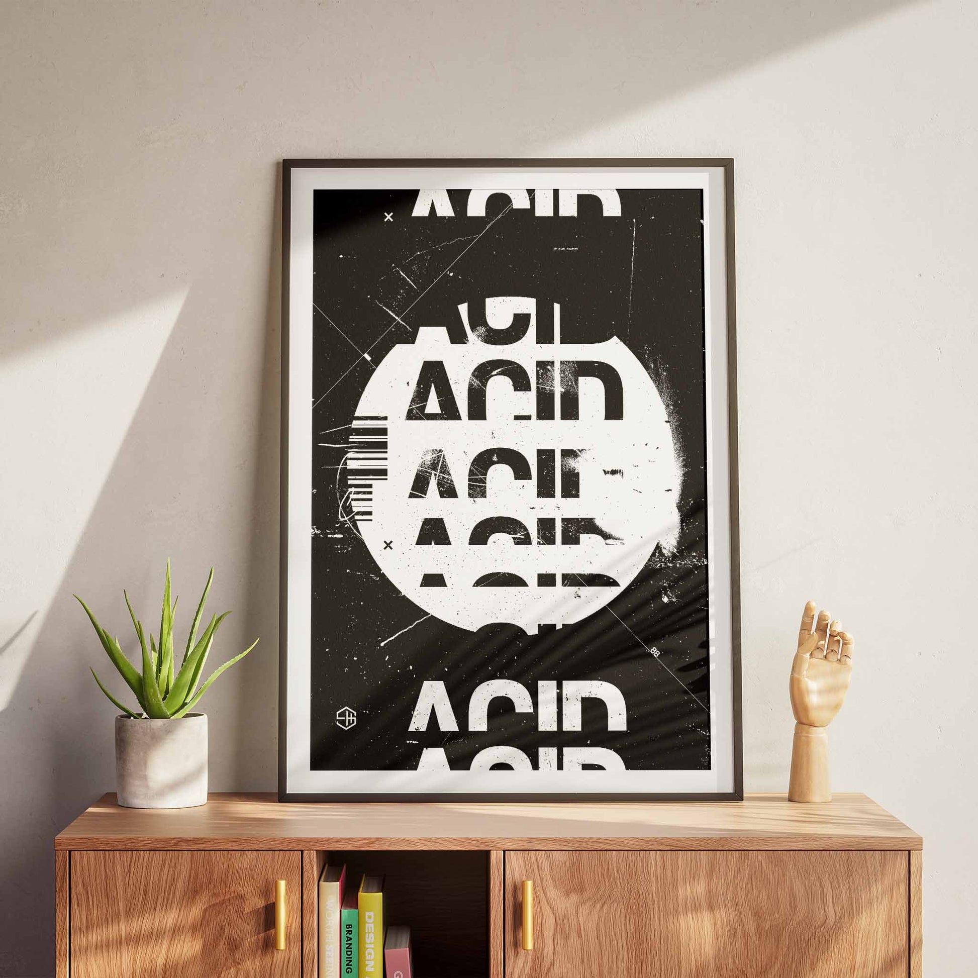 Acid House Lovers Typographic Poster Black