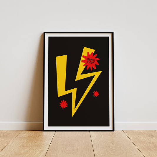 Energy Flash Techno Music Poster