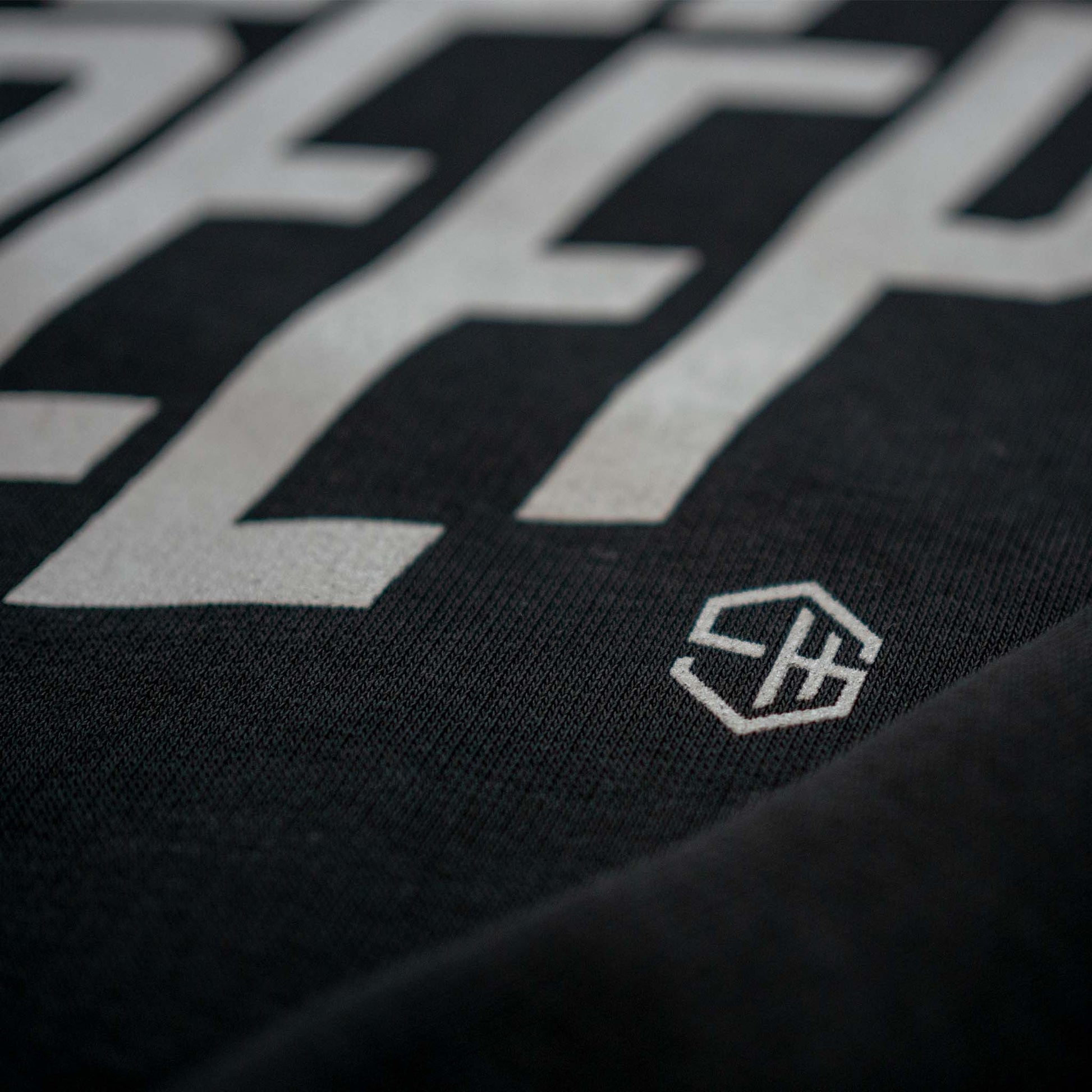 Keep Deep Black Sweatshirt Silver Grey Graphic Type Detail