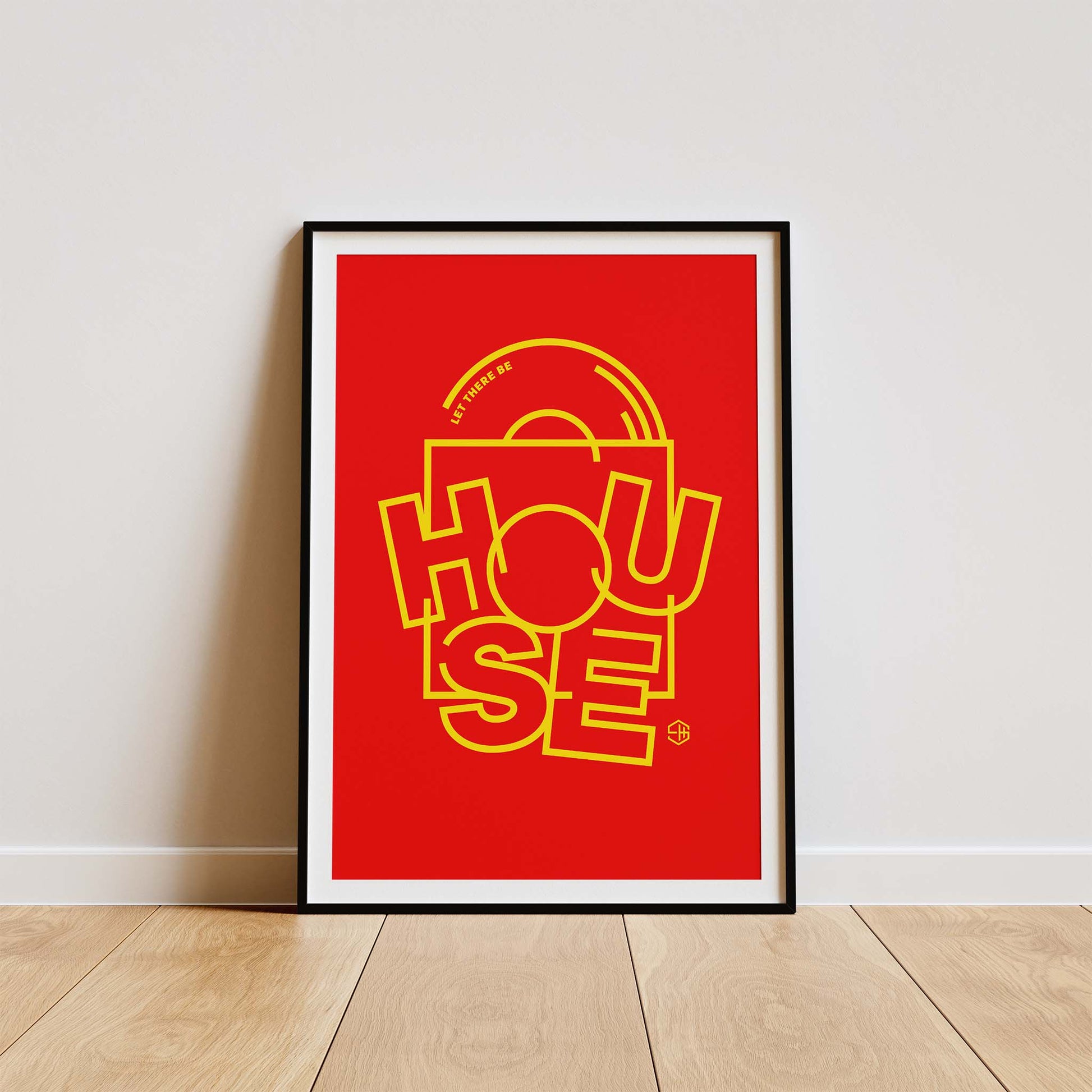 Let There Be House Music Print Red Home