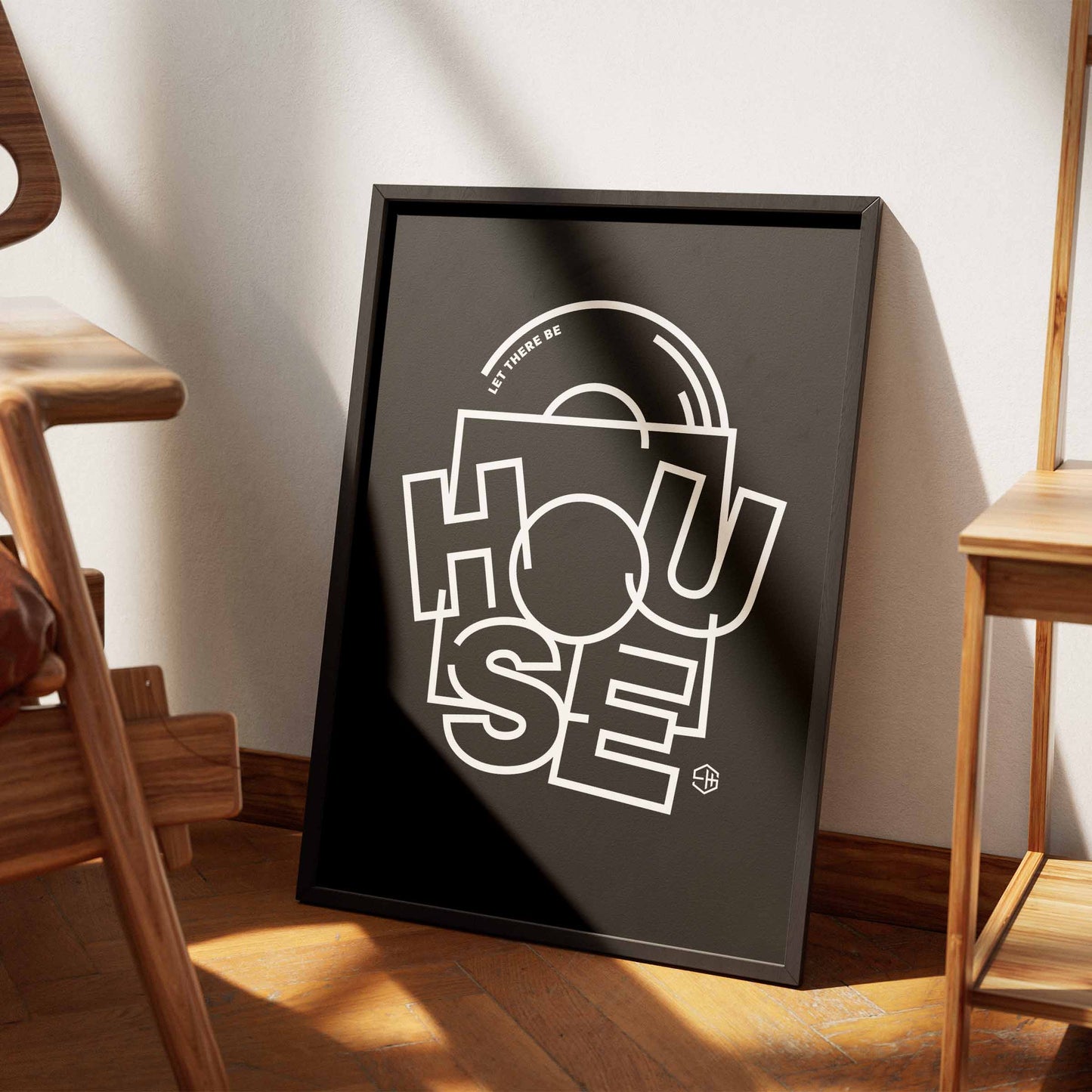 Let There Be House Music Wall Art Black