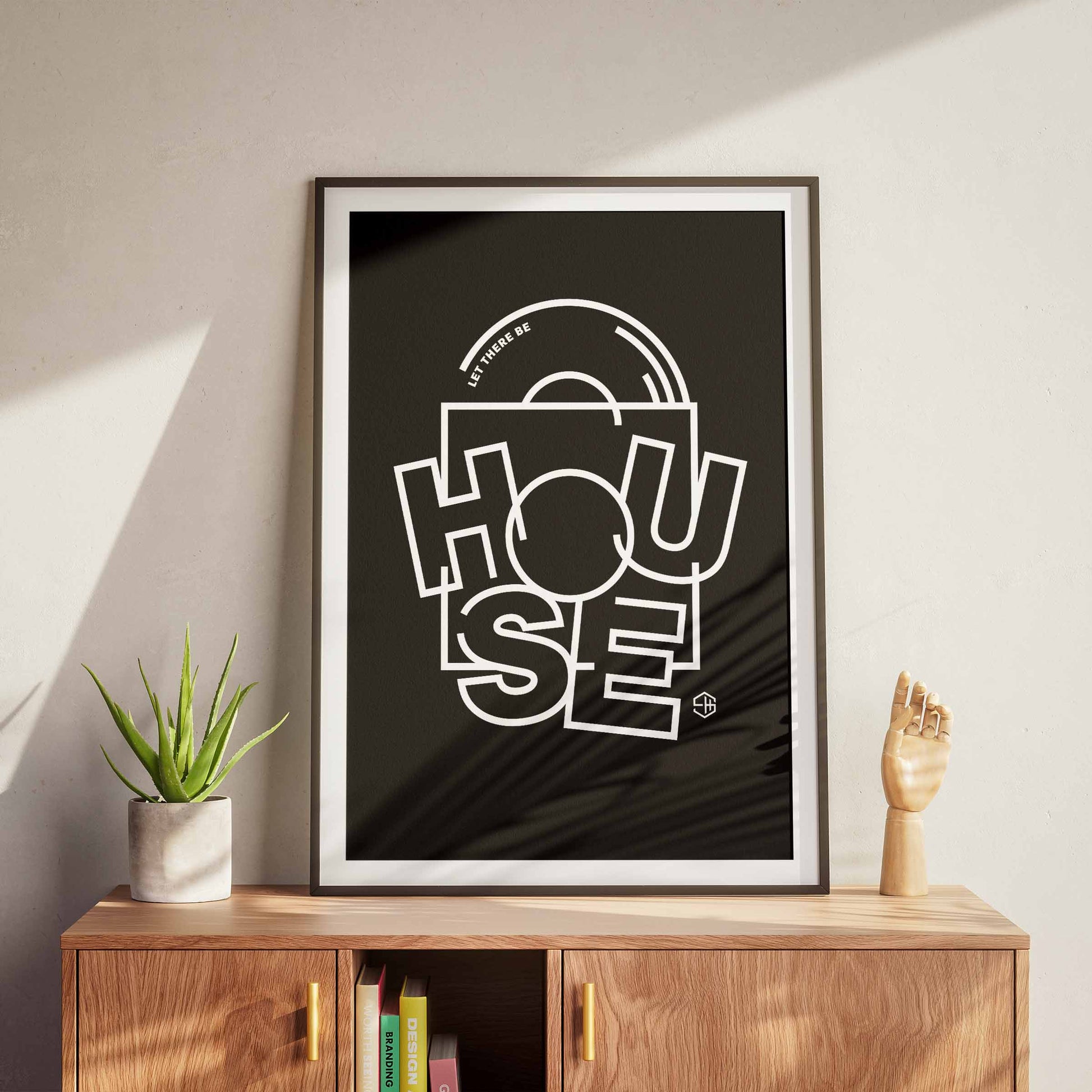 Let There Be House Wall Art Black