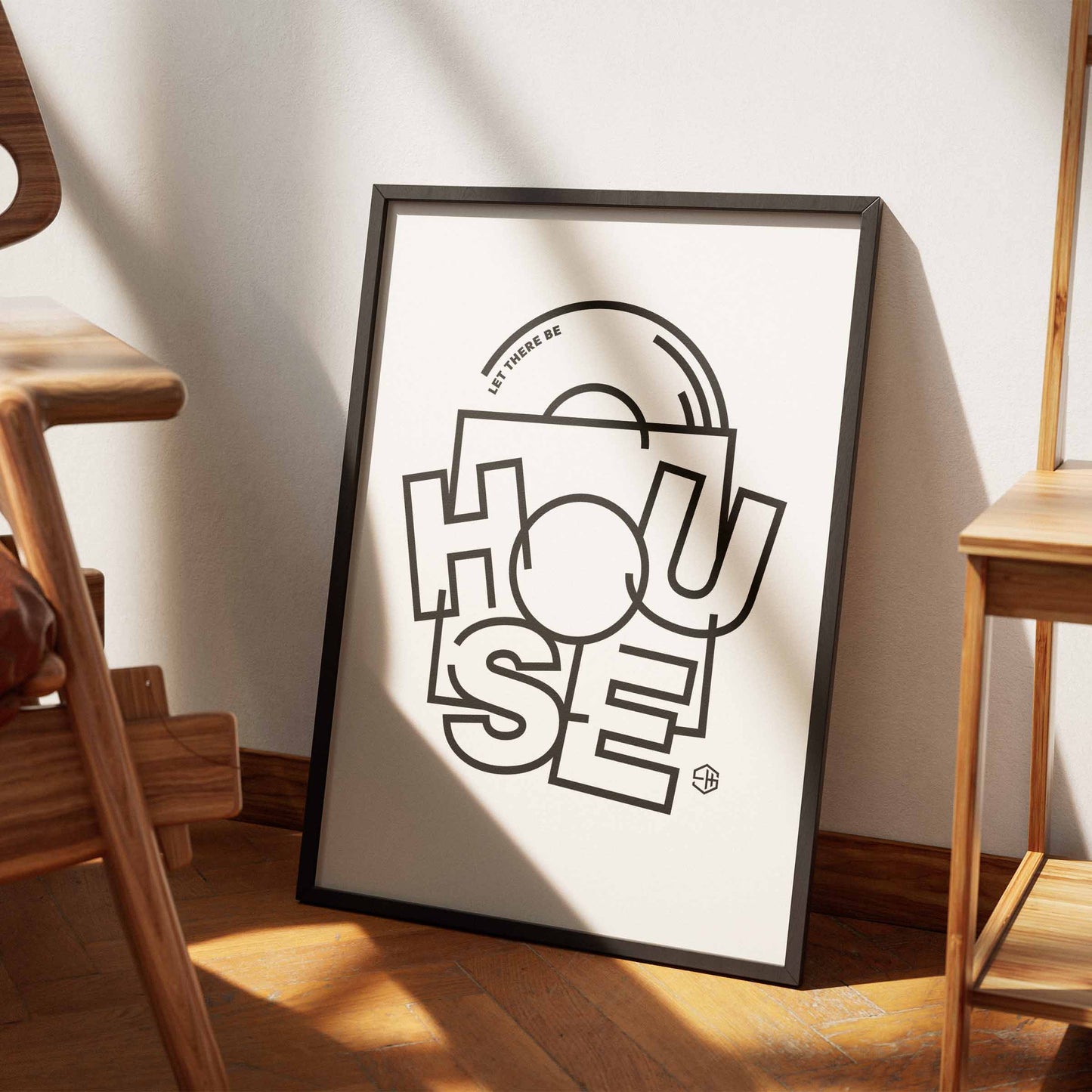 Let There Be House Music Poster White