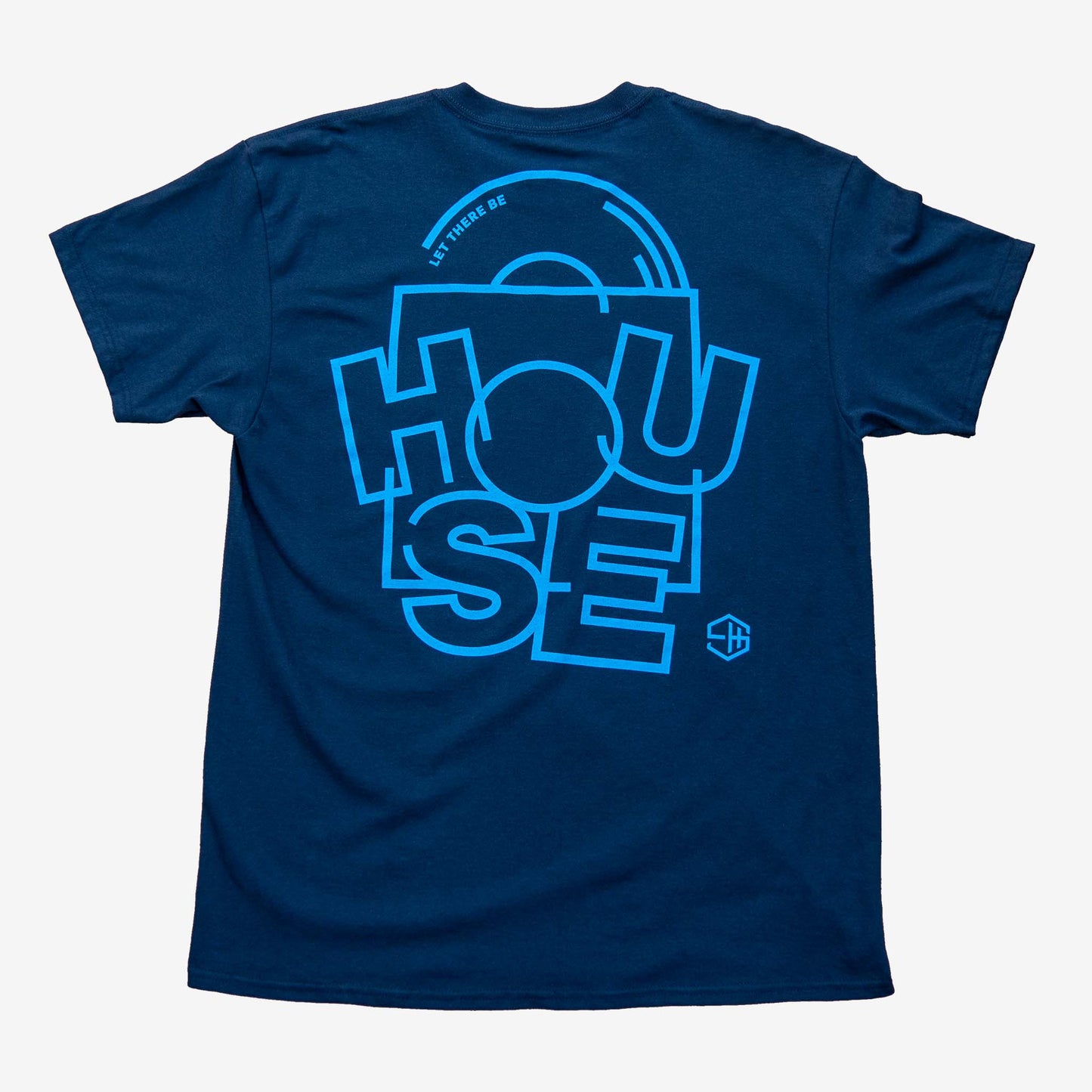 Let there be house music t-shirt navy back print
