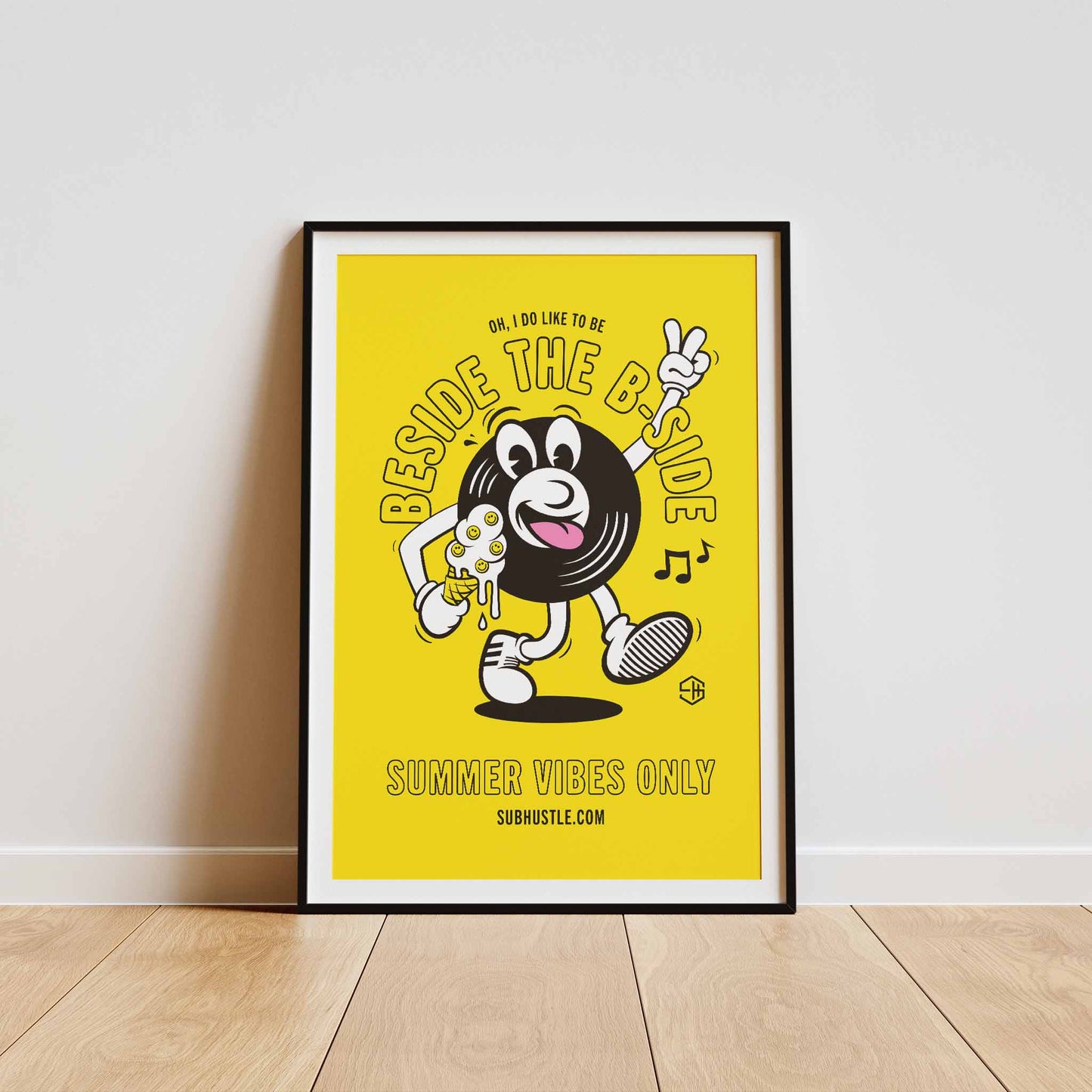 Summer Vibes Vinyl Lovers Yellow Poster