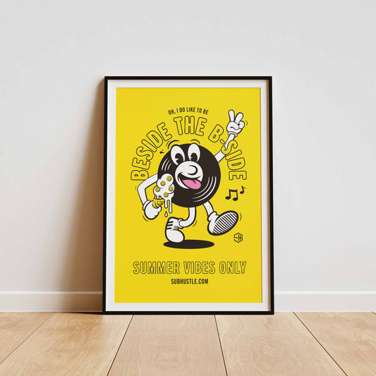 Summer Vibes Vinyl Lovers Yellow Poster