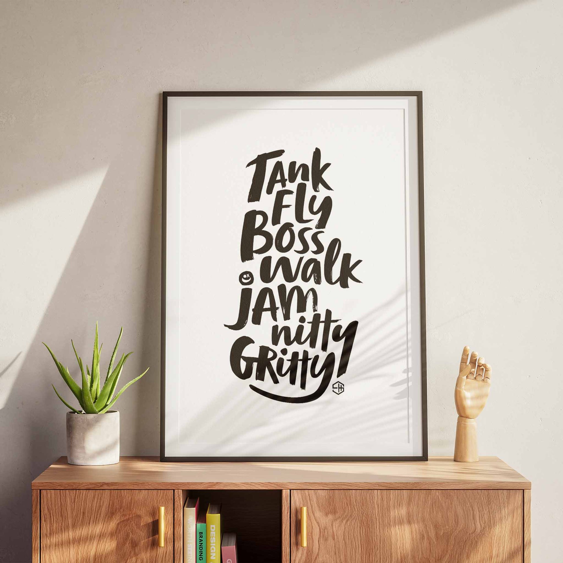 Tank Fly Boss Walk Jam Nitty Gritty Typographic Poster