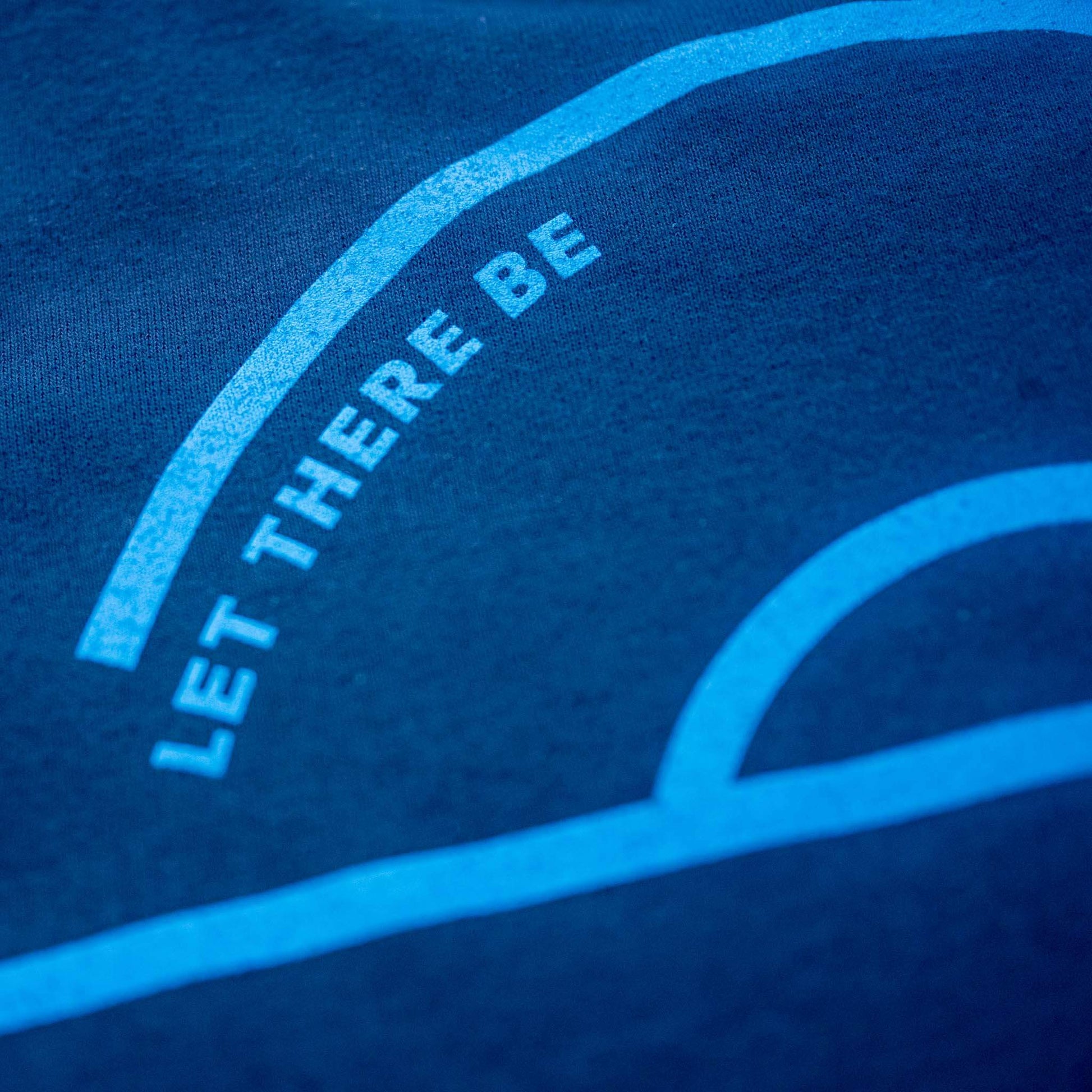 Let there be house graphic detail on navy t-shirt design